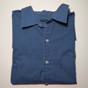 Van Heusen Geometric Blue Button Down Shirt
